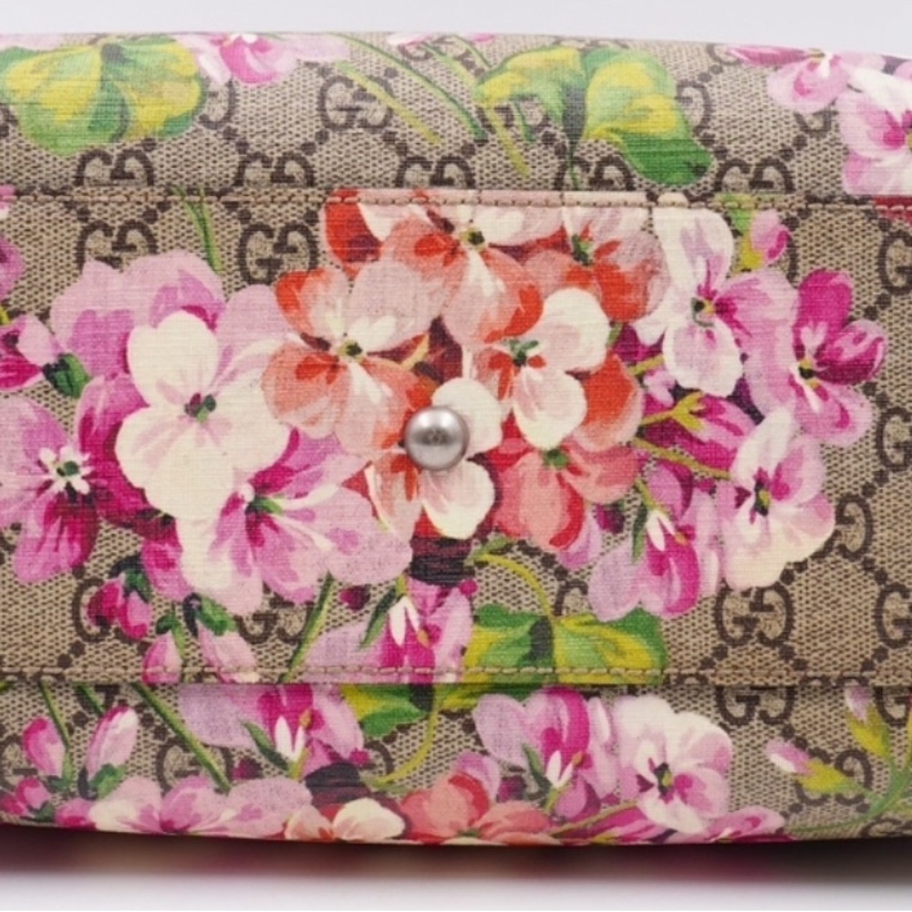 Gucci Pink and Brown Satchel with Floral Design - Picture 4 of 15